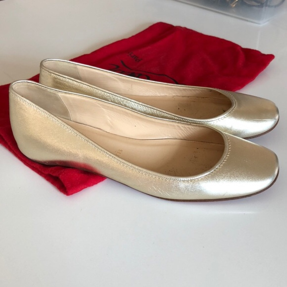 Christian Louboutin Gold Flats